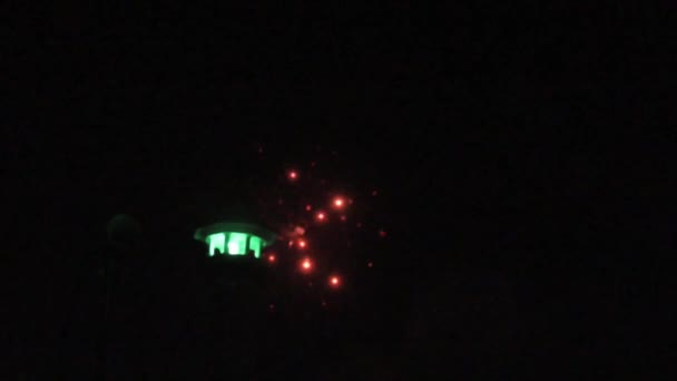 Diwali Viering Nachtelijke Opname Van Diwali Firecrackers Lucht Schoten Raketten — Stockvideo