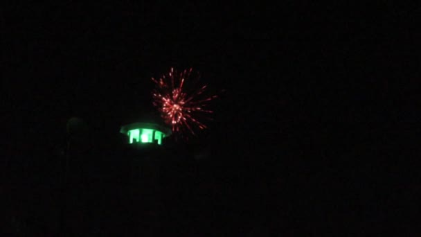 Diwali Firande Nattetid Skott Diwali Smällare Sky Shots Och Raketer — Stockvideo
