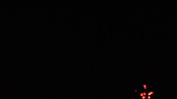 Rozmazané Diwali Oslavy Noční Záběr Diwali Firecrackers Oblohy Záběry Rakety — Stock video