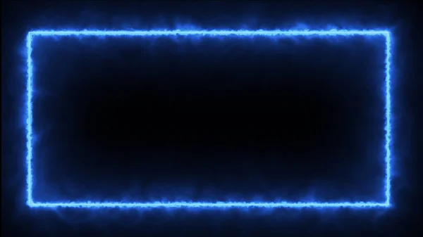 Digitální Vykreslování Abstraktní Retro Styl Modré Neonové Znamení Cihlové Zdi — Stock fotografie