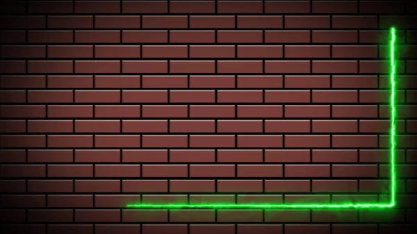 Cyfrowy Renderowania Abstrakcyjny Retro Stylu Neon Znak Ścianie Cegły Prostokątny — Zdjęcie stockowe