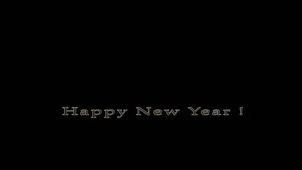 2023 Šťastný Nový Rok Textová Animace Černém Pozadí Metalický Text — Stock fotografie