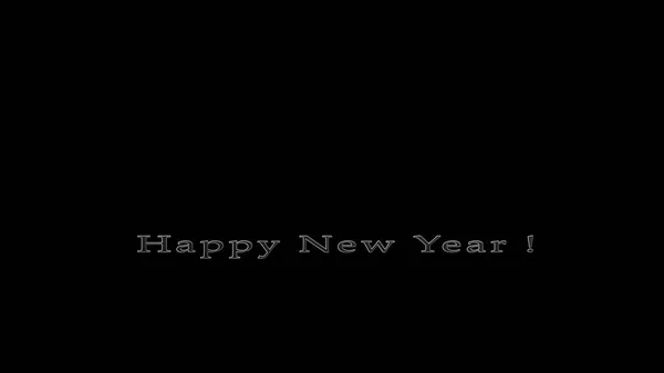 2023 Feliz Ano Novo Animação Texto Fundo Preto Texto Metálico — Fotografia de Stock