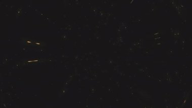 Yeni yıl videoları, kutlama videoları için soyut altın parçacık arkaplanı, vb. 4K çözünürlüklü mavi renkte yüzen 60FPS arka plan kıvılcımları.