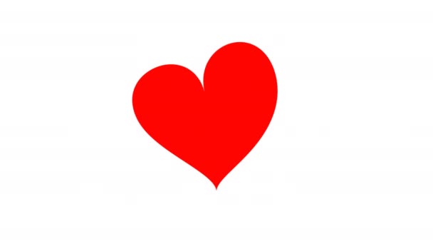 Червонокольоровий Серцевий Танець Ізольований Білому Тлі 60Fps Кадрами Prores Легко — стокове відео