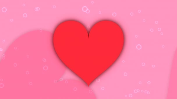 Valentine Background Heart Shape Dancing Jumping Some Particles Resolution Loop — Video Stock