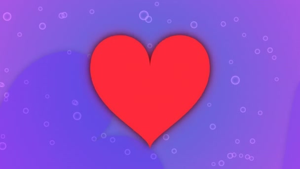 Valentine Background Heart Shape Dancing Jumping Some Particles Resolution Loop — Vídeos de Stock