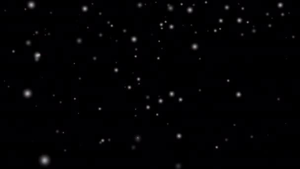 Animated Realistic Snowfall Overlay Background Alpha Channel Black Background Resolution — Vídeos de Stock