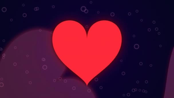 Valentine Background Серцева Форма Танцює Стрибає Деякими Частинками Ньому Роздільній — стокове відео