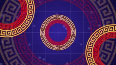Meander pattern, Greek Antique pattern bg animation in 4K. Stylish modern anime manga style bg. Trendy motion graphic background in UHD resolution.
