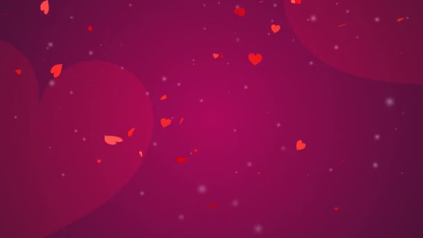 Falling Heart Particles Some Snow Cool Stylish Heart Motion Graphics — Αρχείο Βίντεο