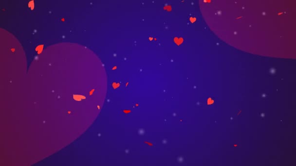 Falling Heart Particles Some Snow Cool Stylish Heart Motion Graphics — Vídeos de Stock