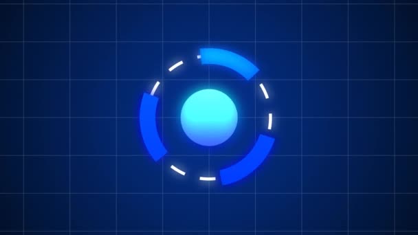 Futuristic Digital Hud Background Animation Some Particles Going Digital Portal — 비디오