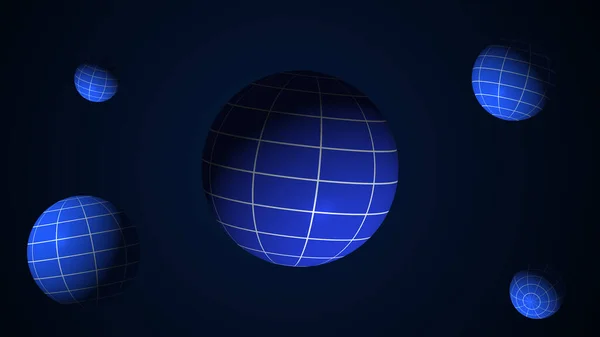 Rotating Spheres or Planets animation with the light on them with added NOISE TEXTURE and twinkling stars in the background