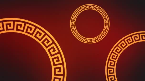 Circular Greek Meander Pattern Background Animation Uhd Stylish Modern Anime — Stockvideo