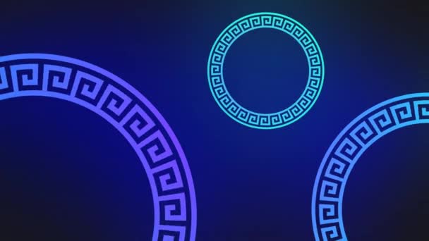 Circular Greek Meander Pattern Background Animation Uhd Stylish Modern Anime — Vídeos de Stock