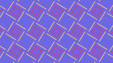 4K 60FPS içinde basit şekilli geometrik desenler. Anime manga tarzı basit geometrik desenli duvar kağıdı. Kusursuz desen bg.