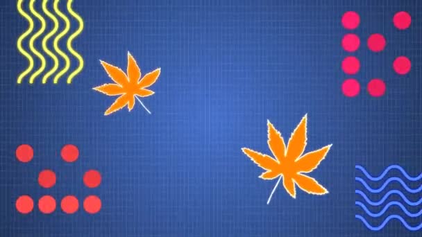 Simple Leaf Flower Funky Background 60Fps Retro Style Background — Stock Video