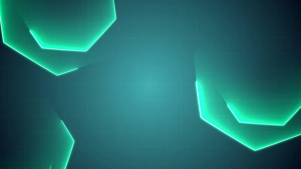Ragyogó Hexagon Technológiai Háttér Futurisztikus Szemet Gyönyörködtető Megjelenítése Innováció Haladás — Stock Fotó