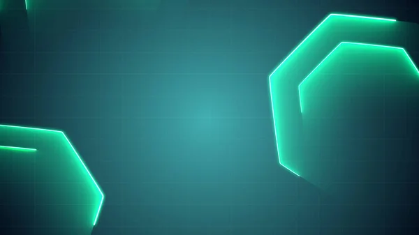 Ragyogó Hexagon Technológiai Háttér Futurisztikus Szemet Gyönyörködtető Megjelenítése Innováció Haladás — Stock Fotó