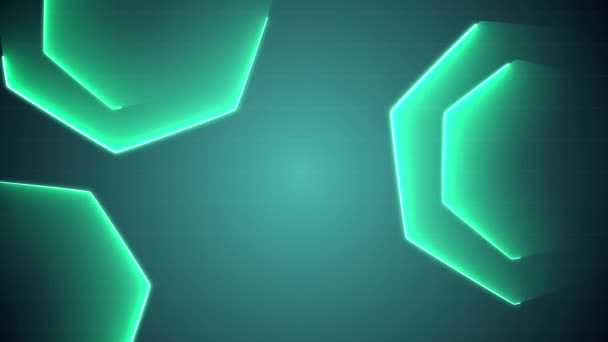 Glowing Hexagon Technology Background Futuristic Eye Catching Display Innovation Progress — Vídeos de Stock