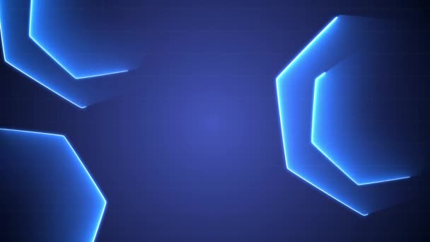 Zářící Technologie Hexagon Futuristický Poutavý Displej Inovací Pokroku Digitálním Designu — Stock video
