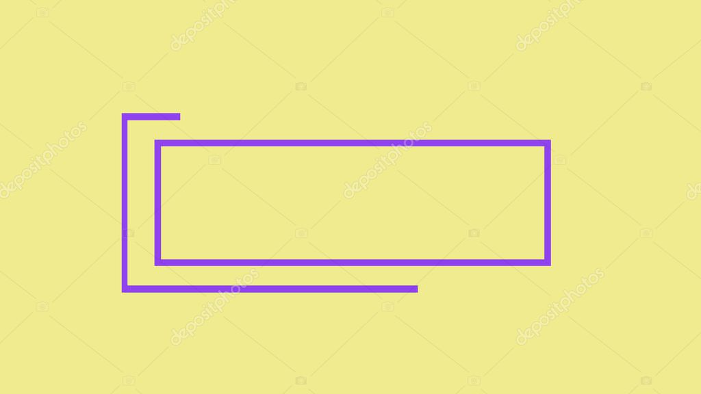 Simple line creating a rectangle animation. Logo name or title reveal animation template expanding and vanishing lower third animation. Trendy corporate colors.