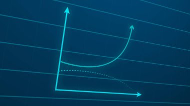 Yüksek çözünürlüklü yaratıcı borsa grafik animasyonu. Çizgi grafik canlandırması.