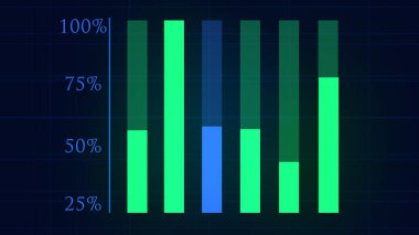 Sürekli değişen hisse senedi grafiği, yaratıcı bilgi animasyonu. Veri görselleştirme. Eski ticaret grafiği.