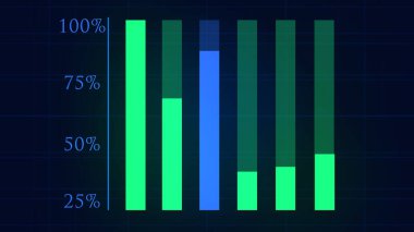 Sürekli değişen hisse senedi grafiği, yaratıcı bilgi animasyonu. Veri görselleştirme. Eski ticaret grafiği.