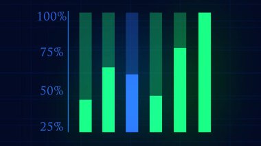 Sürekli değişen hisse senedi grafiği, yaratıcı bilgi animasyonu. Veri görselleştirme. Eski ticaret grafiği.