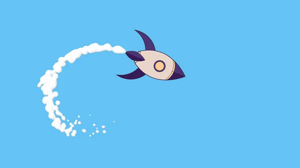 Ruimteshuttle Start Animatie Raket Vliegen Cartoon Stijl Anime Stijl Raket — Stockfoto