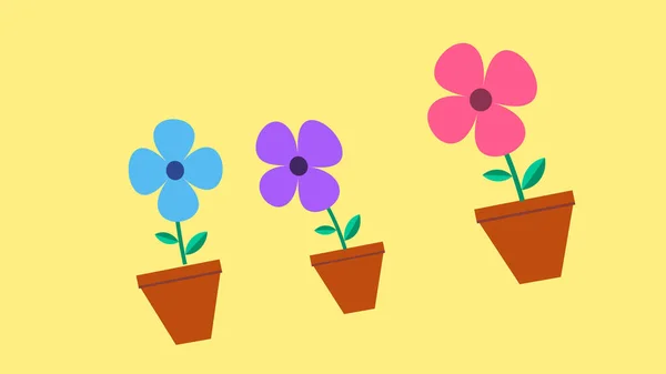 Πολύχρωμο Απλό Animation Λουλούδι Υψηλή Ανάλυση — Φωτογραφία Αρχείου