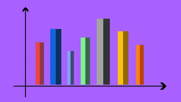 Colorful bar graph representation animation. Easy to use infographics. 3d Chart. 3d Bar graph animation with camera movement.