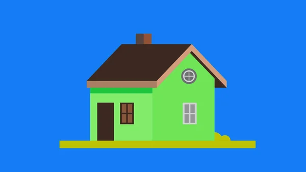 2D简单的家庭动画 概念夹子促进了房屋销售和房地产 — 图库照片