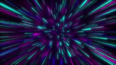 Uzay sıçraması ya da uzay sıçraması ya da hiperuzay sıçrama yıldızları. 3D zaman yolculuğu, yıldızların arasında ışık hızıyla seyahat, bir uzay tünelinde kara delik..