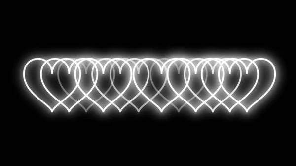 Świecąca Neonowa Animacja Szlaku Serca Animacja Szlaku Kształtu Serca — Zdjęcie stockowe