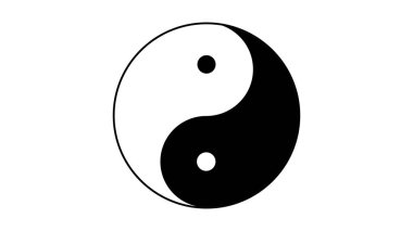 Basit yüksek çözünürlüklü Yin-Yang sembolü animasyonu.
