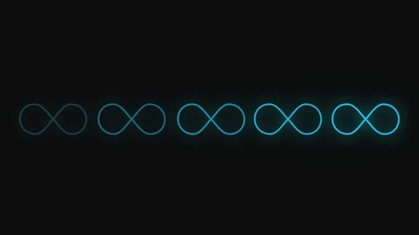 Szlak Symboli Nieskończoności Stylu Retro Świecącej Animacji — Zdjęcie stockowe