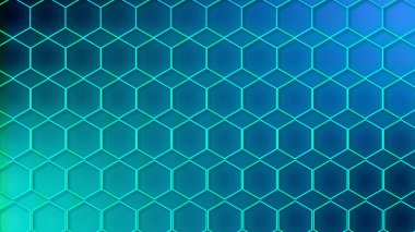 Lüks soyut geometrik fütüristik altıgen arka plan döngüsü. Siber uzay, film, ekran koruyucu, duvar kağıdı için modaya uygun neon renkli bg. Kusursuz temiz ve parlak teknoloji bg.;