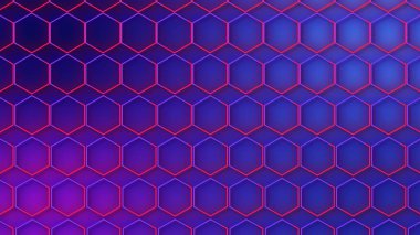 Lüks soyut geometrik fütüristik altıgen arka plan döngüsü. Siber uzay, film, ekran koruyucu, duvar kağıdı için modaya uygun neon renkli bg. Kusursuz temiz ve parlak teknoloji bg.;