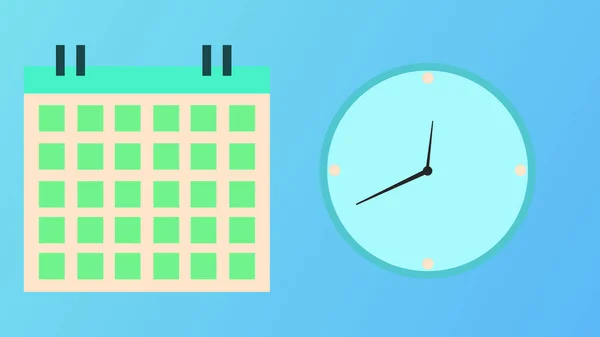Flat Concept Animation Jak Fast Time Goes Calender Clock Moving — Stock fotografie