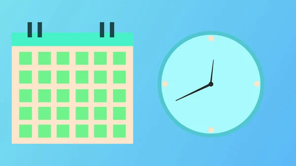 Flat Concept Animation How Fast Time Calender Clock Moving Fast — 图库照片