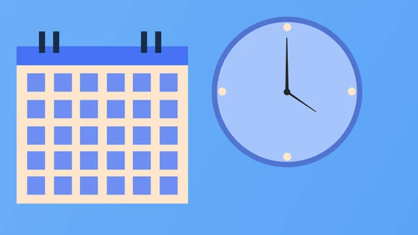 Flat Concept Animation How Fast Time Calender Clock Moving Fast — 图库照片