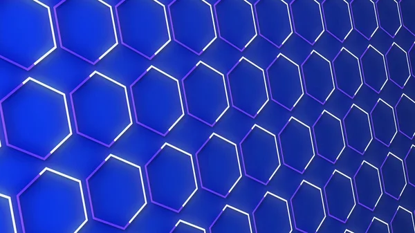 Lusso Astratto Geometrico Futuristico Anello Sfondo Esagonale Trendy Sci Neon — Foto Stock