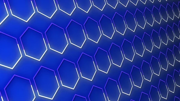 추상적 기하학적 육각형 Trendy Sci Neon Ply 사이버 보호기 용이다 스톡 사진