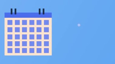 4K UHD 'de zamanın, Calender' ın ve Saatin ne kadar hızlı geçtiğinin 2D Flat Animasyonu. Zaman yolculuğu ve çoklu evren kavramı. Önemli programlar, toplantılar, geziler, yönetim, vs..