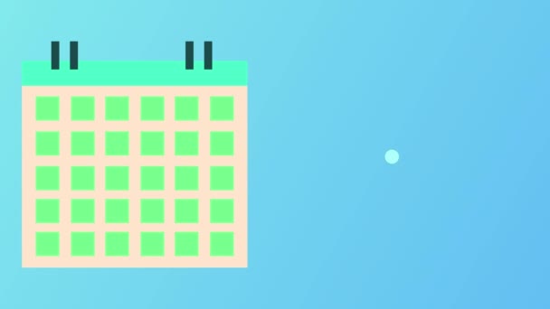 Flat Concept Animation Jak Fast Time Goes Calender Clock Moving — Stock video