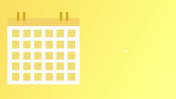 Flat Concept Animation Jak Fast Time Goes Calender Clock Moving — Stock video
