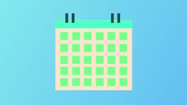 Uhdでシンプルなフラット2Dカレンダーアニメーション 旅行などのスケジュール管理の概念を持つデジタルカレンダー — ストック動画